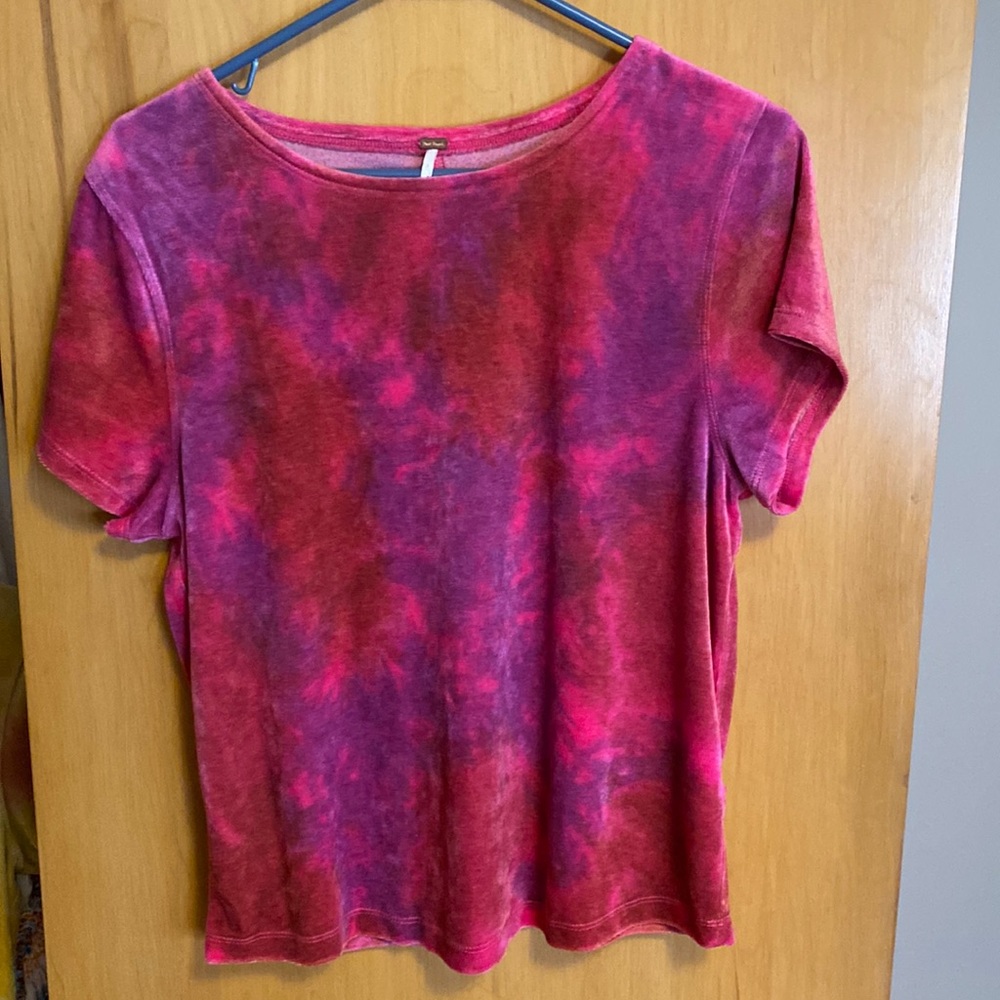 Free People Bright Eyes Fantastic Fuscia Combo Velvet Shirt - Picture 3 of 3